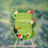 Waterverf Tropical Wedding Welcome Green ID577 Acryl Bord (Neutraal)