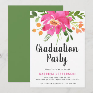Waterverf Tropics Graduation Party Kaart