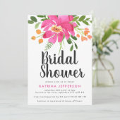 Waterverf Tropics Hot Pink Vrijgezellenfeest Kaart (Staand voorkant)