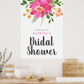 Waterverf Tropics Vrijgezellenfeest Welkom Poster (Keuken)