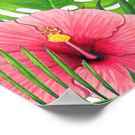 Waterverf tropisch Afstuderen Luau Welkom Poster (Hoek)