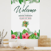 Waterverf tropisch Afstuderen Luau Welkom Poster (Keuken)