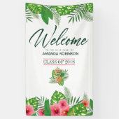 Waterverf tropisch Afstuderen Luau Welkom Spandoek (Verticaal)