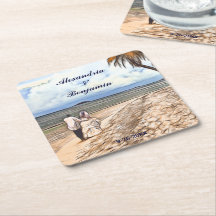 Waterverf Tropisch Beach Weddenschap Summer