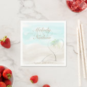 Waterverf Tropisch Beach Wedding Paper Napkins Servetten (Insitu)