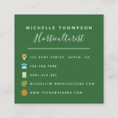 Waterverf tropisch blad gepersonaliseerd vierkante visitekaartje (Achterkant)