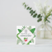 Waterverf tropisch blad gepersonaliseerd vierkante visitekaartje (Staand voorkant)