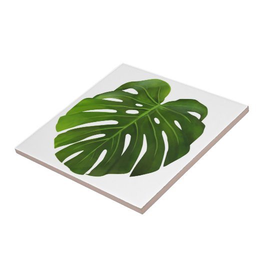 Waterverf tropisch blad tegeltje (Zijkant)