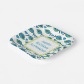 Waterverf Tropisch Blauw Vis en Harten Papieren Bordje (Gebogen)