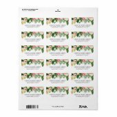 Waterverf Tropisch Bloemen Retouradres Etiket (Full Sheet)