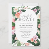 Waterverf Tropisch Bloemen Vrijgezellenfeest Kaart (Voorkant)