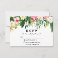 Waterverf Tropisch bloemengroen