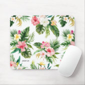 Waterverf Tropisch Bloempatroon Gepersonaliseerd Muismat (Met muis)