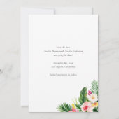 Waterverf Tropisch Bloemstuk Frame Zomer Save The Date (Achterkant)