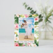 Waterverf Tropisch Bloemstuk Liefde en Dank Briefkaart (Staand voorkant)