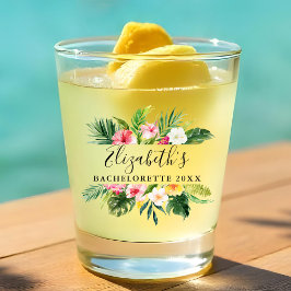 Waterverf Tropisch Bloemstuk Vrijgezellenfeest Shot Glas