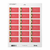 waterverf tropisch botanisch floranje roze etiket (Full Sheet)