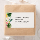 waterverf tropisch botanisch floranjekleurig etiket (Insitu)