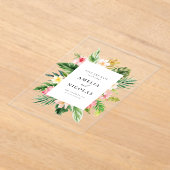 Waterverf Tropisch Botanisch Lijst Save the Date Acryl Uitnodigingen (Laagn)