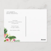 Waterverf Tropisch Botanisch Lijst Save the Date Briefkaart (Achterkant)