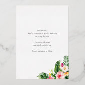 Waterverf Tropisch Botanisch Lijst Save the Date Folie Uitnodiging (Achterkant)