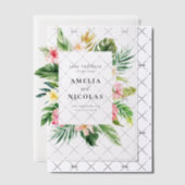 Waterverf Tropisch Botanisch Lijst Save the Date Vellum Uitnodigingen (Offset (Uitnodiging))