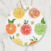 Waterverf Tropisch Citrus Baby shower Bedankjes Labels (Achterkant)