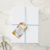 Waterverf Tropisch Citrus Baby shower Cadeaulabel (Met Touw)