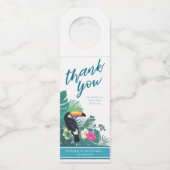 Waterverf Tropisch Dank u Blauwgroen ID577 Flessenhanger (Voorkant)