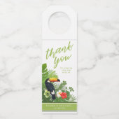 Waterverf Tropisch Dank u Groene ID577 Flessenhanger (Voorkant)