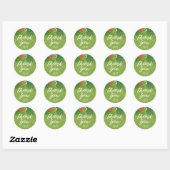 Waterverf Tropisch Dank u Groene ID577 Ronde Sticker (Vel)