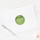 Waterverf Tropisch Dank u Groene ID577 Ronde Sticker (Envelop)