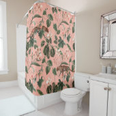 Waterverf tropisch exotisch patroon met orchidee,  douchegordijn (In situ)