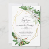 Waterverf Tropisch Floral Baptisme Kaart (Voorkant)