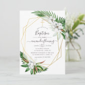 Waterverf Tropisch Floral Baptisme Kaart (Staand voorkant)
