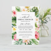 Waterverf Tropisch Floral Virtueel Vrijgezellenfee Kaart (Staand voorkant)