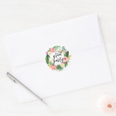 Waterverf Tropisch Floral Wreated Afstuderen Ronde Sticker (Envelop)