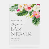 Waterverf Tropisch Flowers Summer Baby shower Acryl Bord (Voorkant)