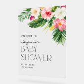 Waterverf Tropisch Flowers Summer Baby shower Acryl Bord (Hoek)