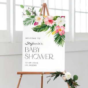 Waterverf Tropisch Flowers Summer Baby shower Poster