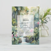 Waterverf Tropisch Flowers Summer Vrijgezellenfees Kaart (Staand voorkant)