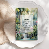 Waterverf Tropisch Flowers Summer Vrijgezellenfees Kaart