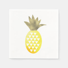 Waterverf Tropisch Folie Goud Ananas Servet
