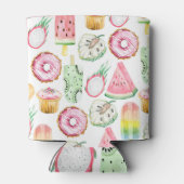 Waterverf tropisch fruit, ijsmotief. blikjeskoeler (Achterkant)