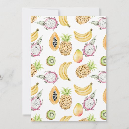 Waterverf Tropisch fruit zomerBaby shower Kaart (Achterkant)