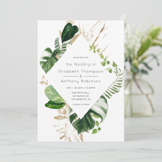 Waterverf Tropisch Geometrisch strand Weddenschap Kaart (Staand voorkant)