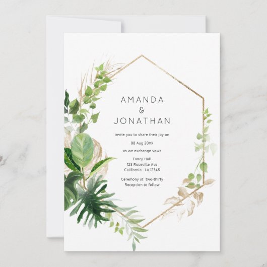 Waterverf Tropisch Geometrisch strand Weddenschap Kaart (Voorkant)