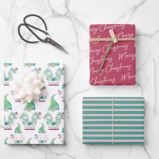 Waterverf tropisch gnoom en stutpatroon inpakpapier vel (Voorkant)