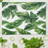 Waterverf Tropisch groen Bladeren Patroon Theedoek (Gevouwen)