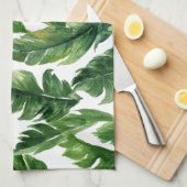 Waterverf Tropisch groen Bladeren Patroon Theedoek (Quarter Fold)